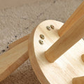 Solid Wood Stool with Rabbit Ear Backrest for Entryway, Hallway and Living Room - view 5