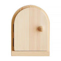 Solid Wood Switch Cover with Hinged Arch Door - Natural Wood