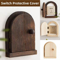 Solid Wood Switch Cover with Hinged Arch Door - Natural Wood - view 2