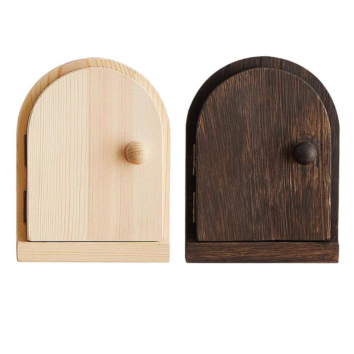 Solid Wood Switch Cover with Hinged Arch Door - Natural Wood - view 3