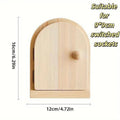 Solid Wood Switch Cover with Hinged Arch Door - Natural Wood - view 4