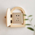 Solid Wood Switch Cover with Hinged Arch Door - Natural Wood - view 5