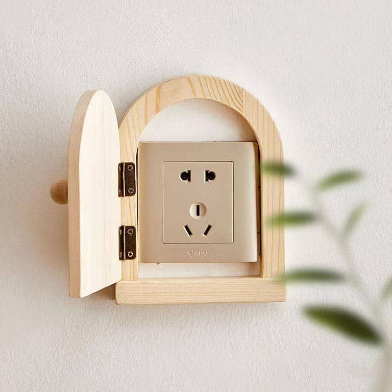 Solid Wood Switch Cover with Hinged Arch Door - Natural Wood - view 5