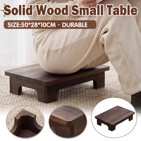 Solid Wood Tatami Coffee Table - Low Japanese Floor Tea Table, 50 x 28 x 10 cm