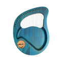 Solid Wood Veneer 24 String Harp Beginner Music Instrument - Teal