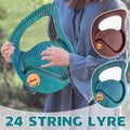 Solid Wood Veneer 24 String Harp Beginner Music Instrument - Teal - view 2
