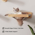 Solid Wood Wall Mounted Cat Hammock with Cotton Linen Bed for Indoor Cats and Kittens - view 5