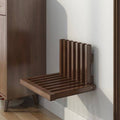 Solid Wood Wall Mounted Foldable Shoe Bench in Walnut for Entryway and Hallway - view 4