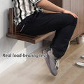 Solid Wood Wall Mounted Foldable Shoe Bench in Walnut for Entryway and Hallway - view 5