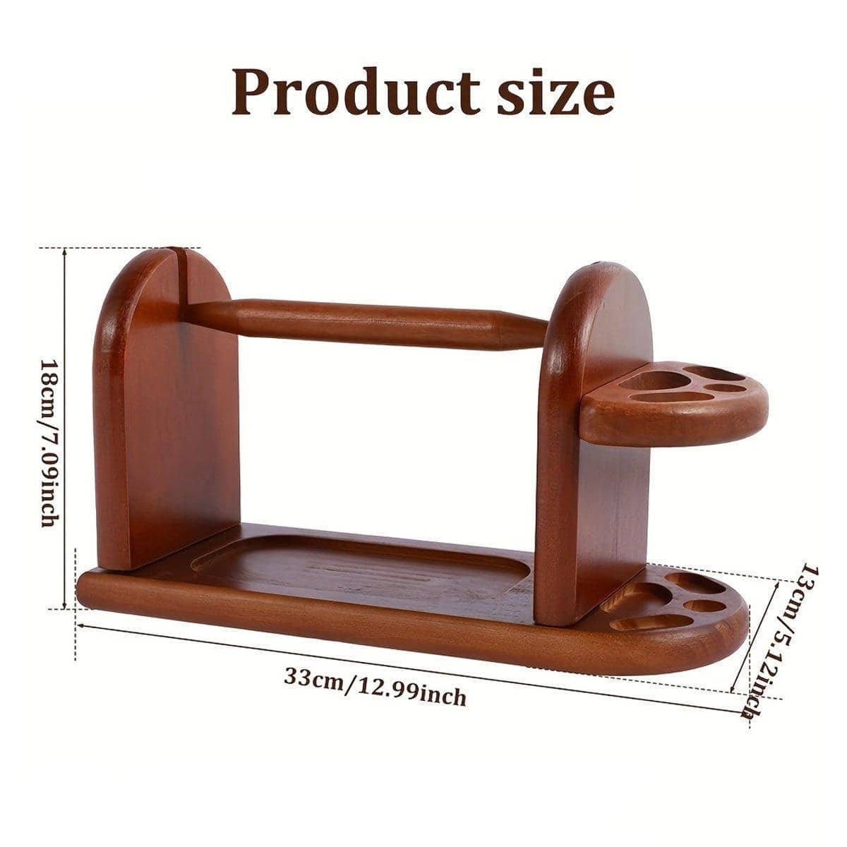 Solid Wood Yarn Spindle Holder with Scissor Organiser - view 3
