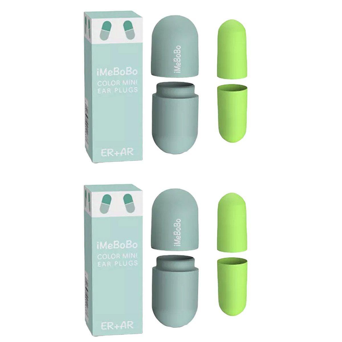 Soundproof Capsule Earplugs for Sleeping - 2 Pairs, Green