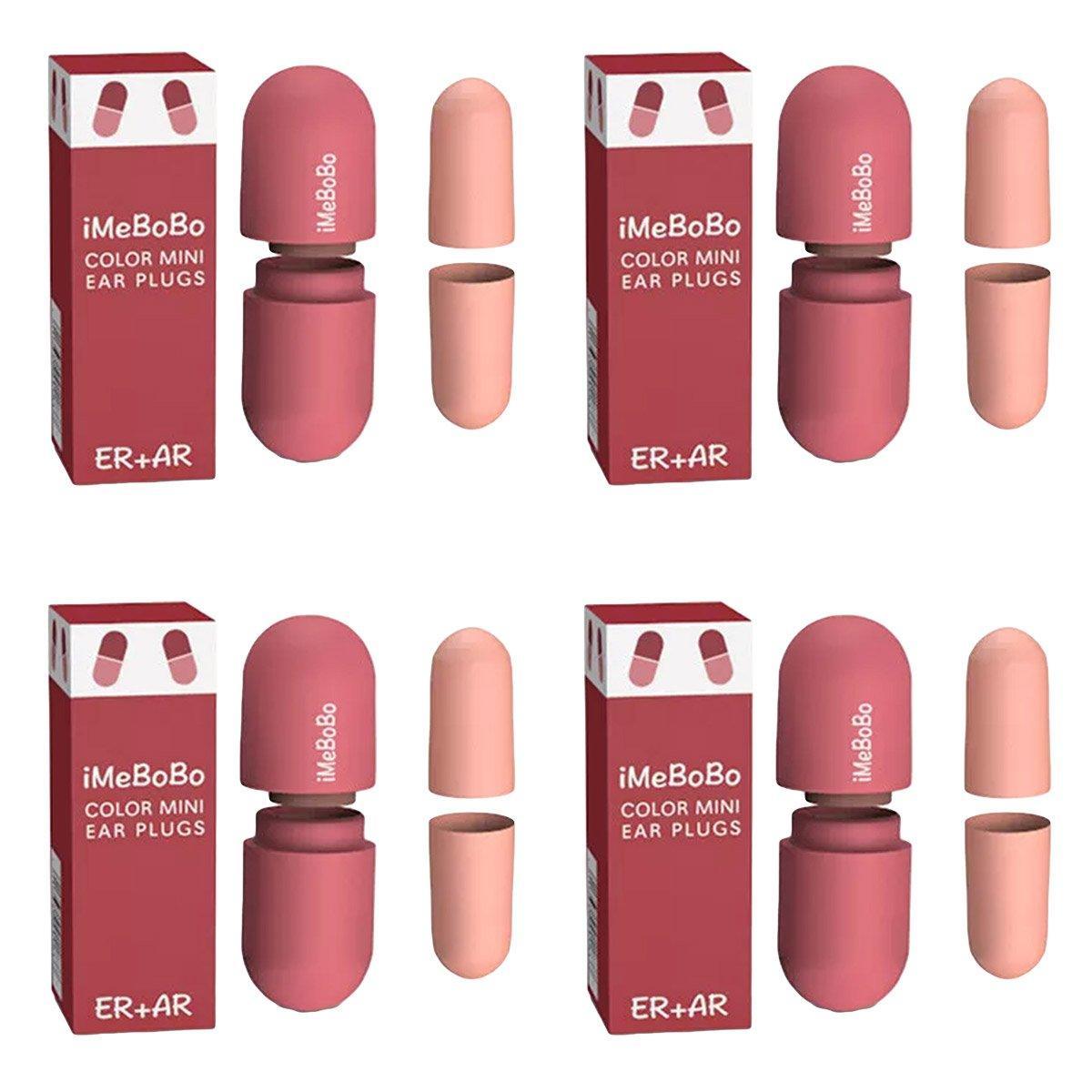 Soundproof Capsule Earplugs for Sleeping - 4 Pairs, Red