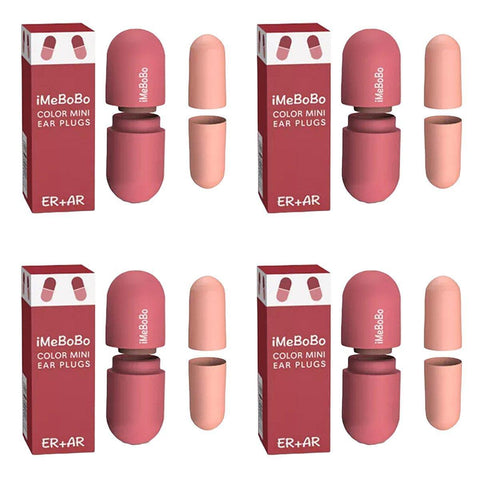 Soundproof Capsule Earplugs for Sleeping - 4 Pairs, Red