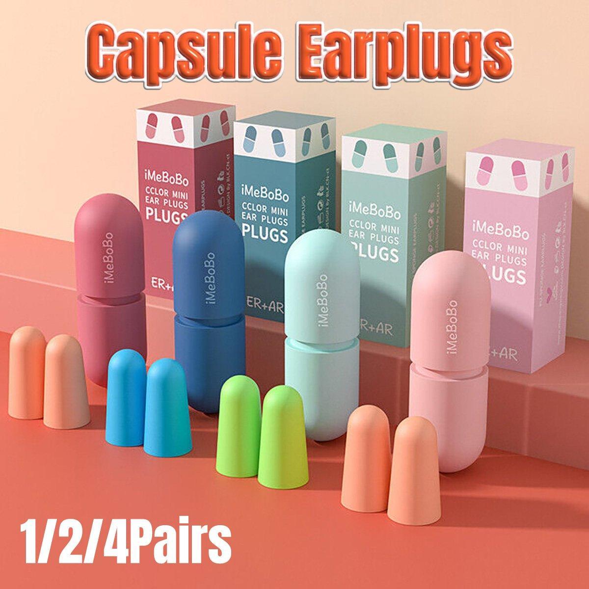 Soundproof Capsule Earplugs for Sleeping - 4 Pairs, Red - view 2
