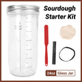 Sourdough Starter Glass Jar Kit with Spatula and Cloth Cover, 24 oz (710 ml)