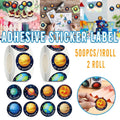 Space Planet Sticker Labels - 2 Rolls of 500 Stickers