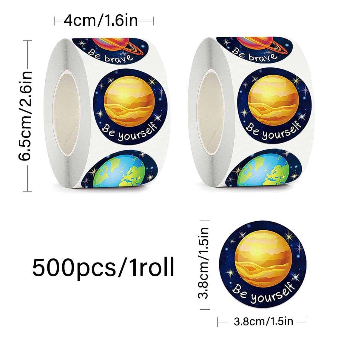 Space Planet Sticker Labels - 2 Rolls of 500 Stickers - view 3