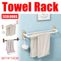 Space Saving Bathroom Towel Rack, Metal and Wood Towel Bar - Black - view 2