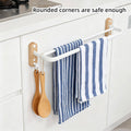 Space Saving Bathroom Towel Rack, Metal and Wood Towel Bar - Black - view 5