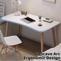 Space-Saving Computer Desk - White with Wood-Tone Legs, 80 x 40 x 72 cm - view 4