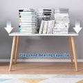 Space-Saving Computer Desk - White with Wood-Tone Legs, 80 x 40 x 72 cm - view 5
