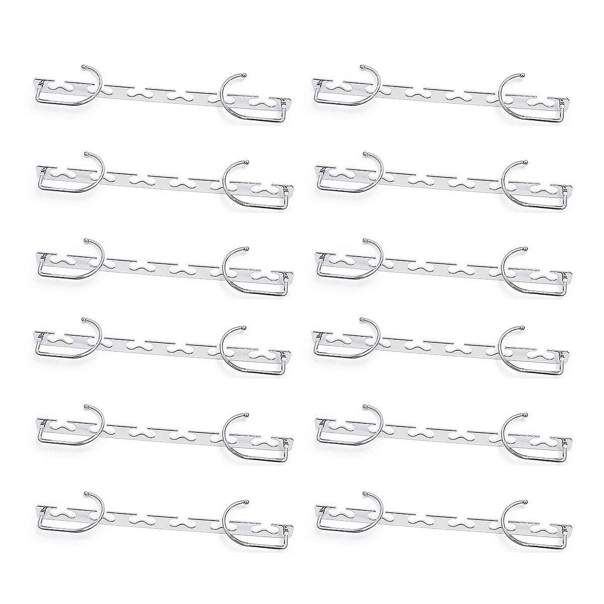Space Saving Hanger Racks with Swivel Hooks - Pack of 12