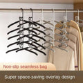 Space Saving Multi Layer Folding Hanger Hook Closet Organiser Clothes Rack - Black - view 5