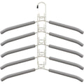 Space Saving Multi Layer Folding Hanger Hook Closet Organiser Clothes Rack - White