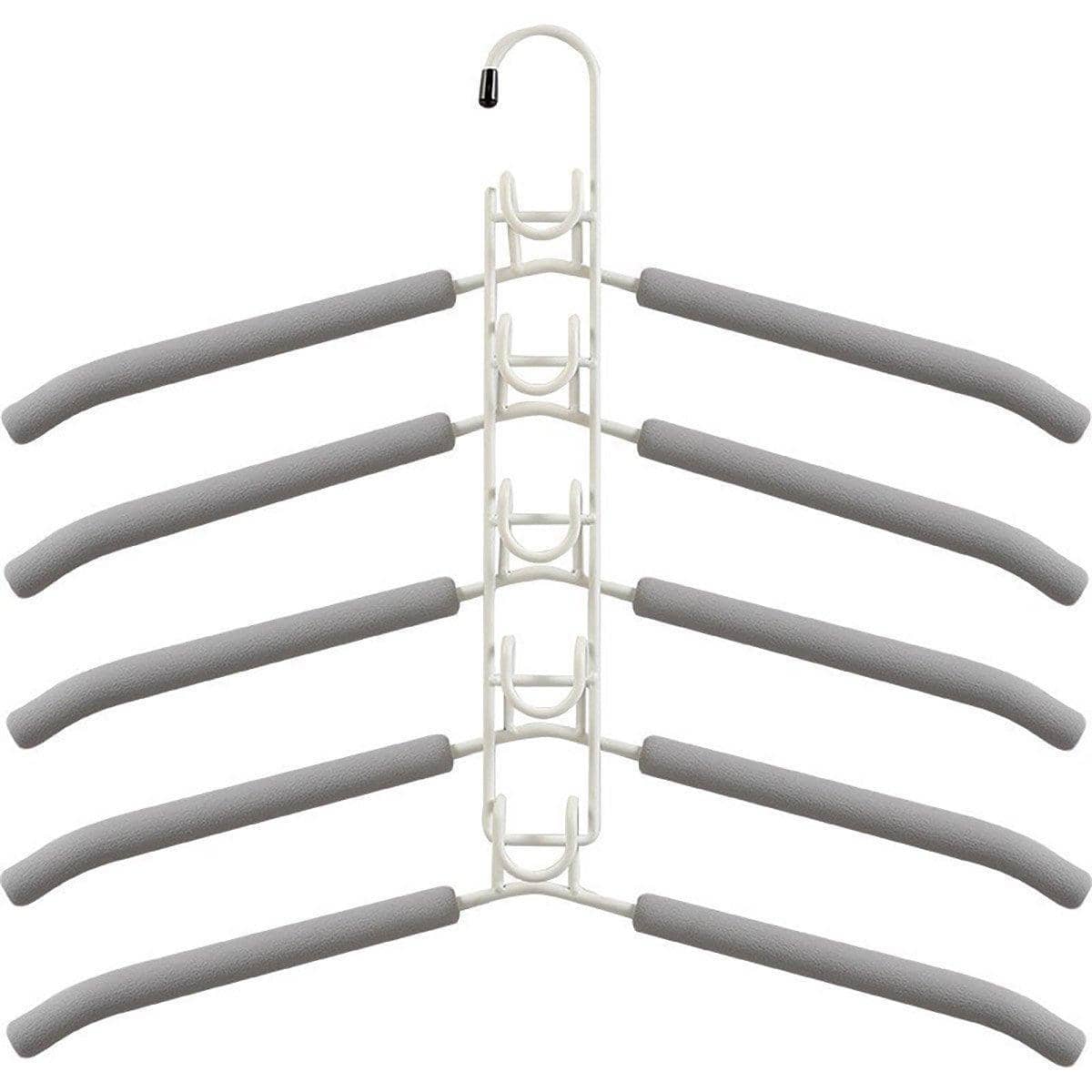 Space Saving Multi Layer Folding Hanger Hook Closet Organiser Clothes Rack - White