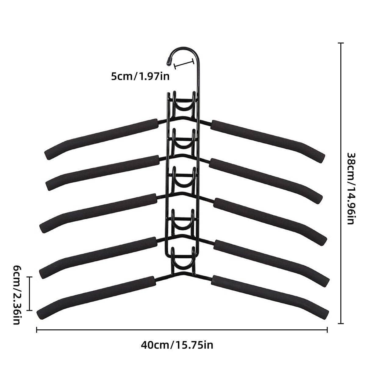 Space Saving Multi Layer Folding Hanger Hook Closet Organiser Clothes Rack - White - view 4