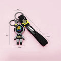 Spaceman Silicone Keychain Bag Charm with Wrist Strap - Purple - view 4