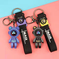Spaceman Silicone Keychain Bag Charm with Wrist Strap - Purple - view 5