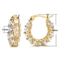 Sparkling Hoop Earrings with Moissanite Stones - Silver - view 4