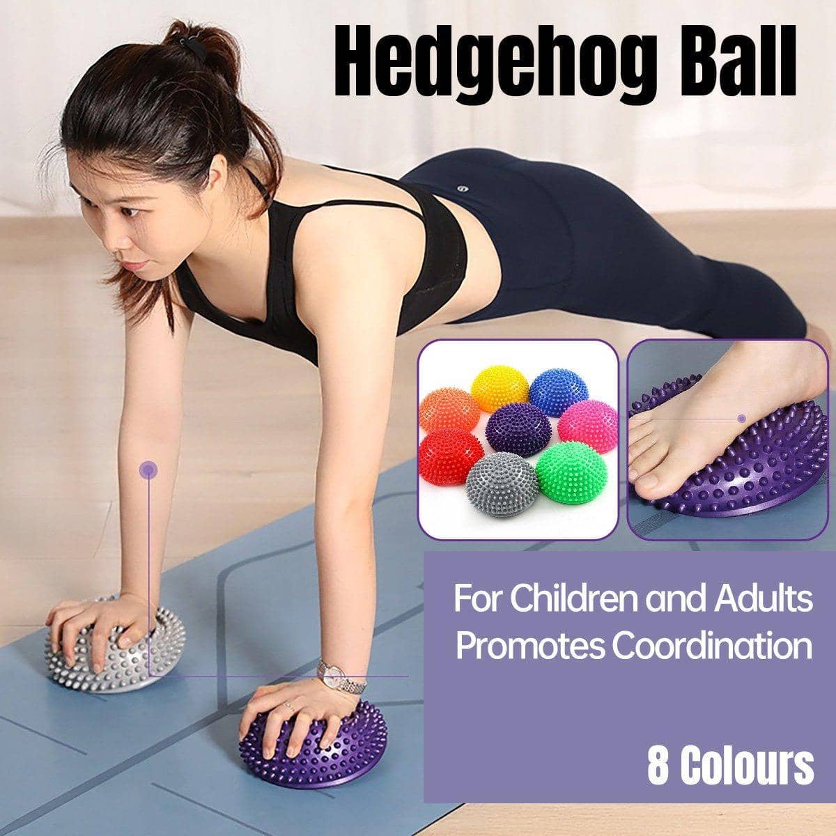 Spiky Massage Ball, Half Round, 16 x 9 cm - Pink - view 2