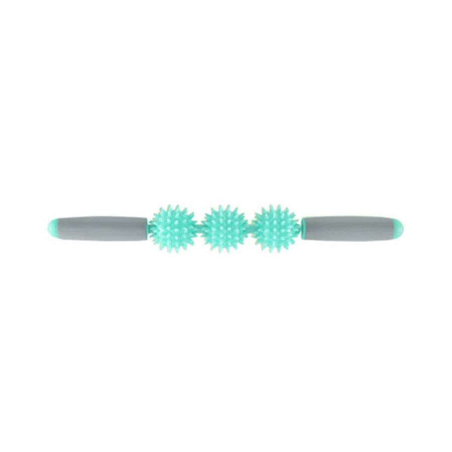 Spiky Massage Roller Stick with Rotating Balls, 44 cm - Green