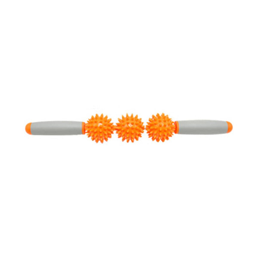 Spiky Massage Roller Stick with Rotating Balls, 44 cm - Orange