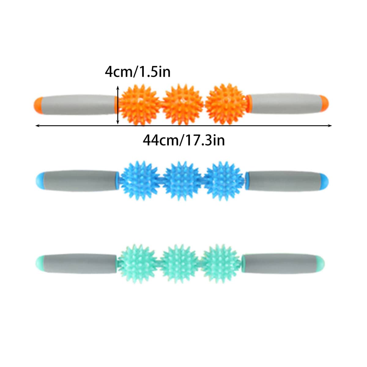 Spiky Massage Roller Stick with Rotating Balls, 44 cm - Orange - view 4