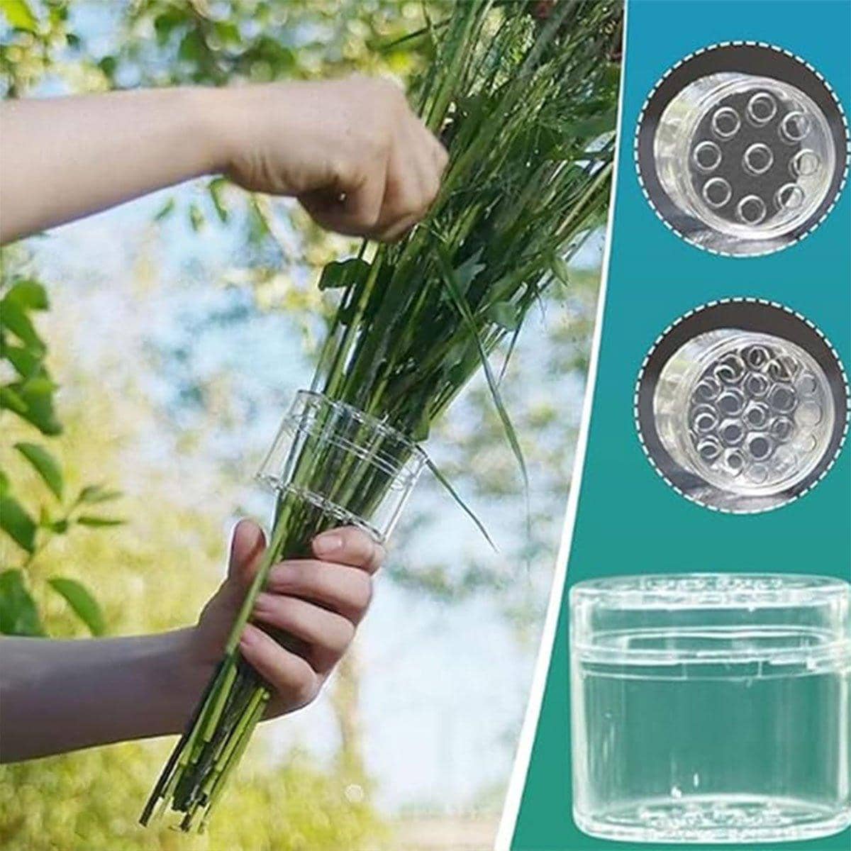 Spiral Ikebana Flower Stem Holder Set for Vases, Clear Plastic, Set of 2 - view 5