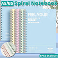 Spiral Lined Notebooks 6 Colour Pack with Thickened Cream Pages - A5 - view 2