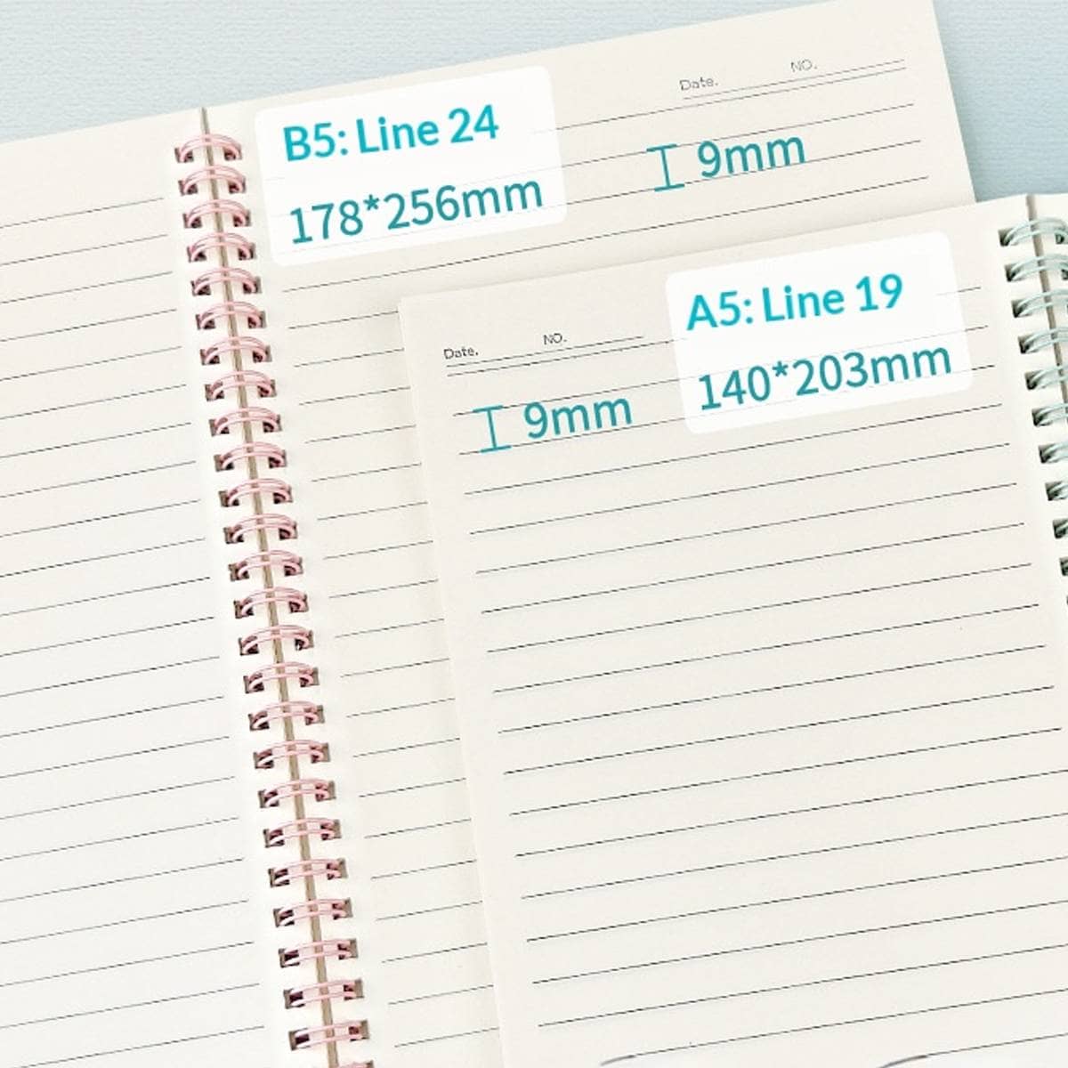Spiral Lined Notebooks 6 Colour Pack with Thickened Cream Pages - A5 - view 5