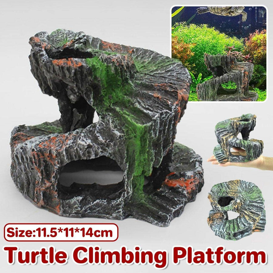Spiral Turtle Platform Resin Reptile Climbing Ornament Aquarium Decoration