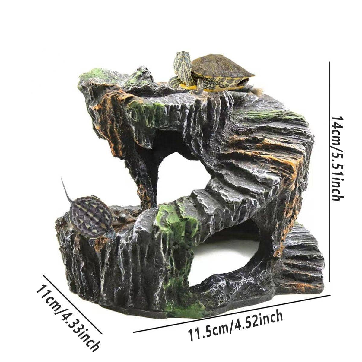 Spiral Turtle Platform Resin Reptile Climbing Ornament Aquarium Decoration - view 3