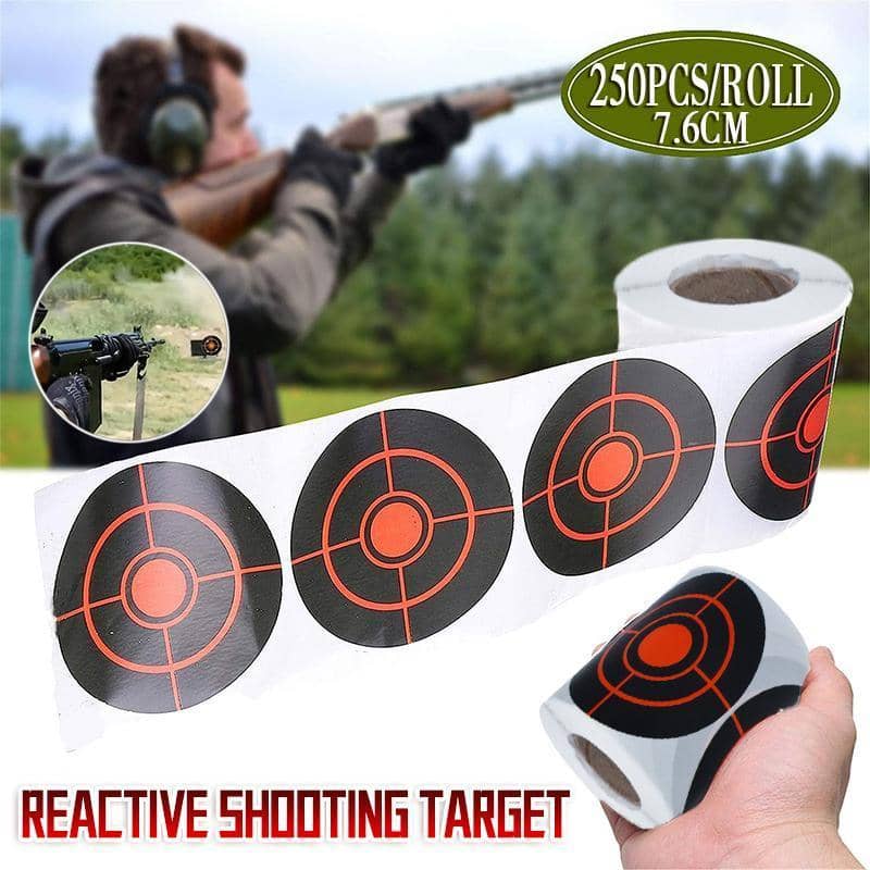 Splatter Reactive Shooting Target Stickers, Self Adhesive, 250 per Roll