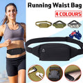 Sports Bum Bag with Headphone Hole and Double Zip Pocket - Black - view 2