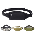 Sports Bum Bag with Headphone Hole and Double Zip Pocket - Black - view 3