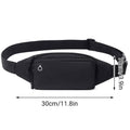 Sports Bum Bag with Headphone Hole and Double Zip Pocket - Black - view 4