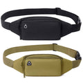 Sports Bum Bag with Headphone Hole and Double Zip Pocket - Black - view 5