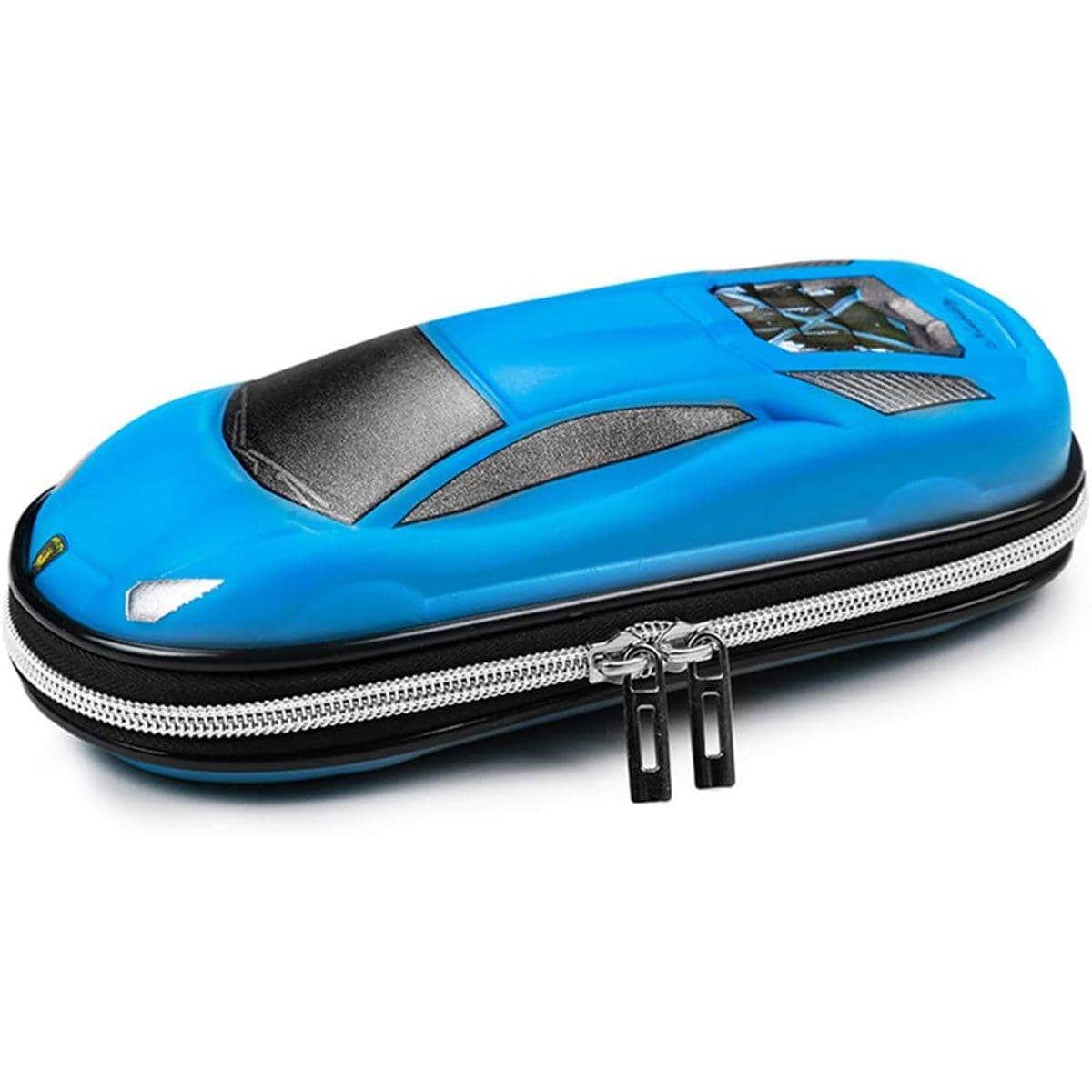 Sports Car Pencil Case with Three Layers - Blue