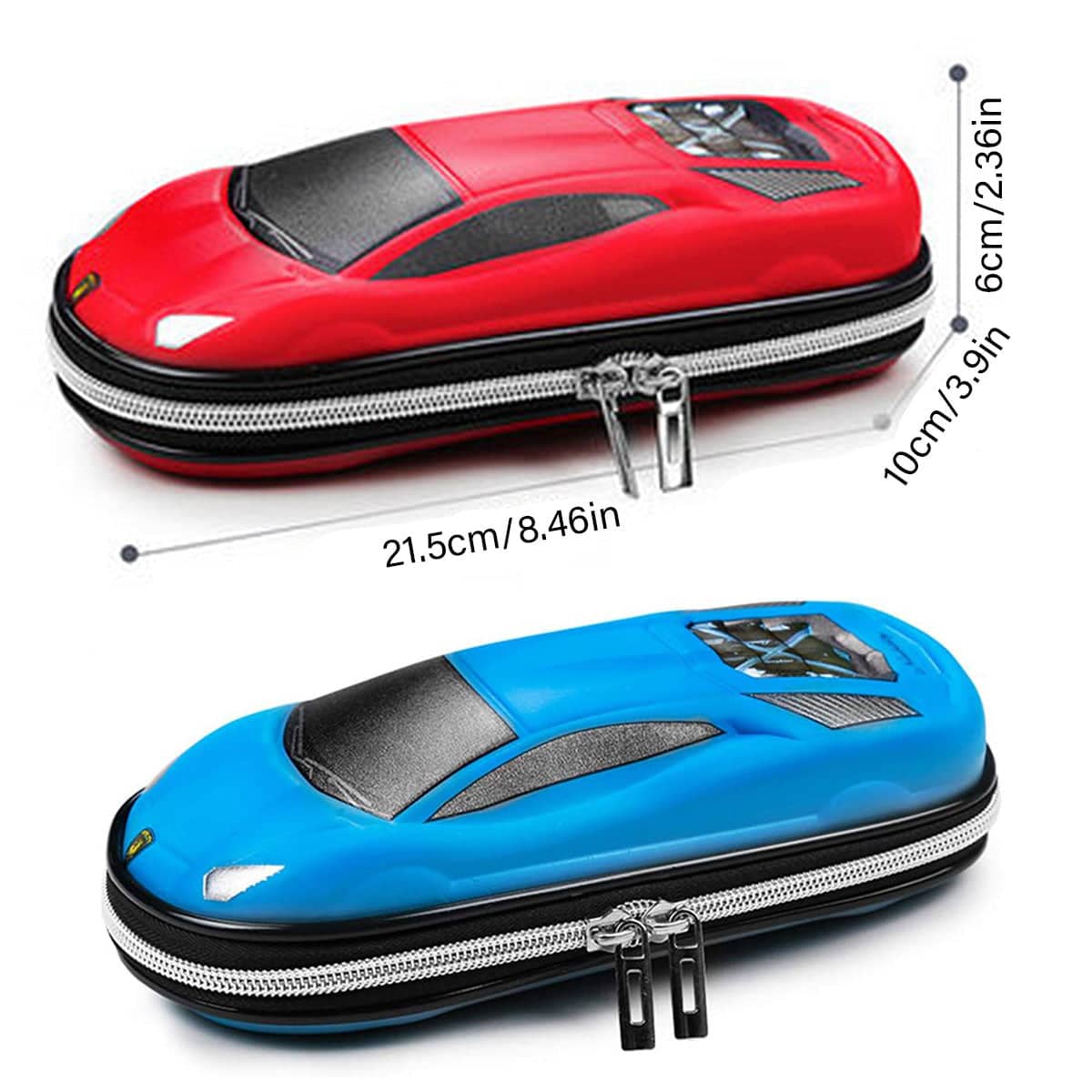 Sports Car Pencil Case with Three Layers - Blue - view 4