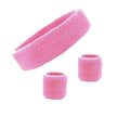 Sports Sweatband Set with Headband and Wristbands - Light Pink